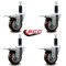 Service Caster 3.5'' Maroon Poly Swivel 1-1/8'' Expanding Stem Caster Set Total Lock Brake, 4PK SCC-EXTTL20S3514-PPUB-MRN-118-4 - alternate 2
